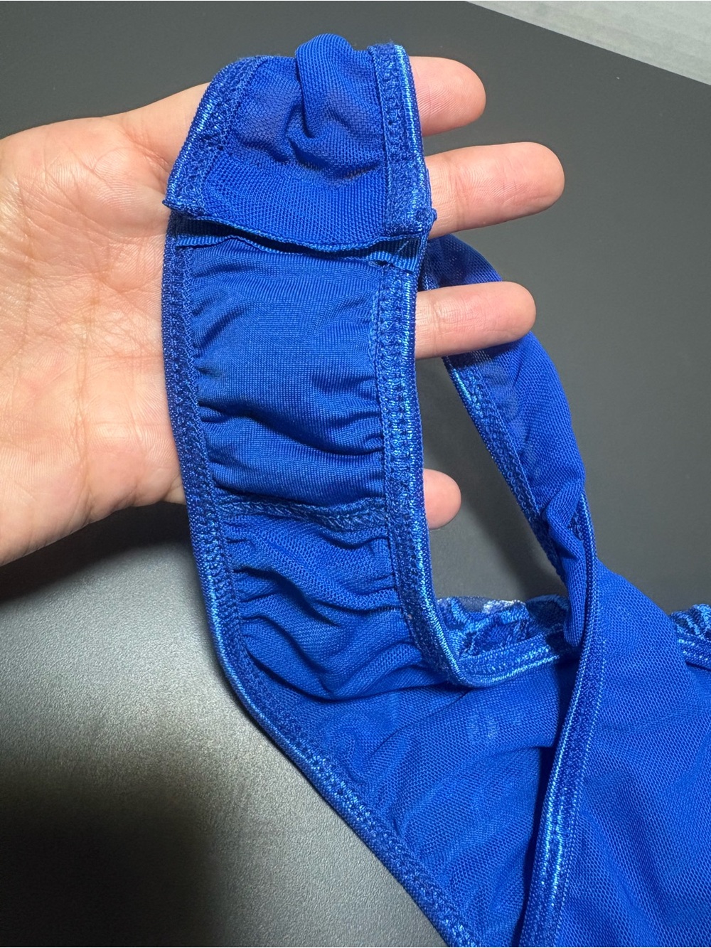Blue Floral Embroidered Lace Lingerie Bodysuit - Picture 6 of 7